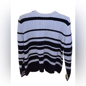 Marsh Landing Cable Knit Striped Sweater size large